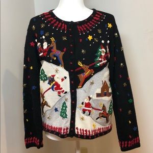 Ugly Christmas Sweater SZ M Santa Claus Sweater